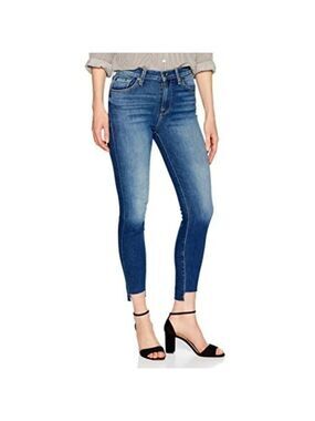 7 For All Mankind Ankle Gwenevere Raw Step Hem Medium Blue